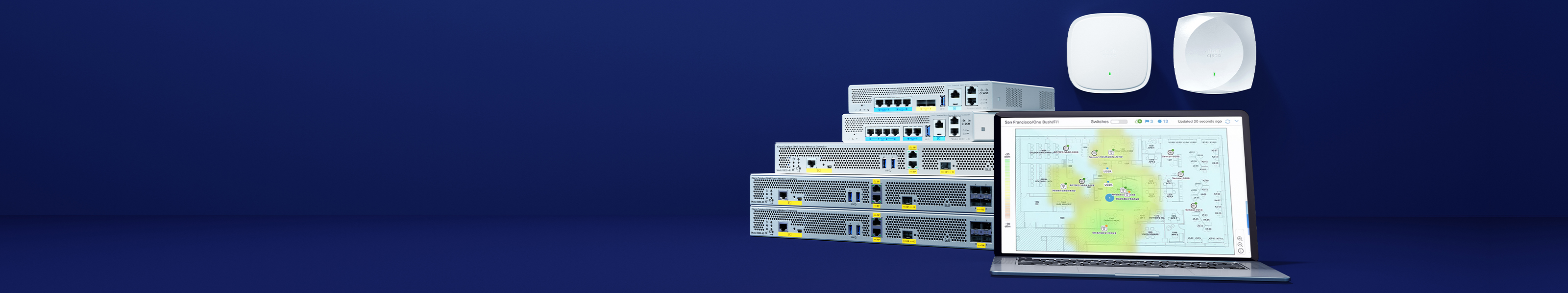 Cisco Catalyst 9800 wireless lan controllers, Cisco Catalyst access point, with Cisco Catalyst Center 3D analyzer image