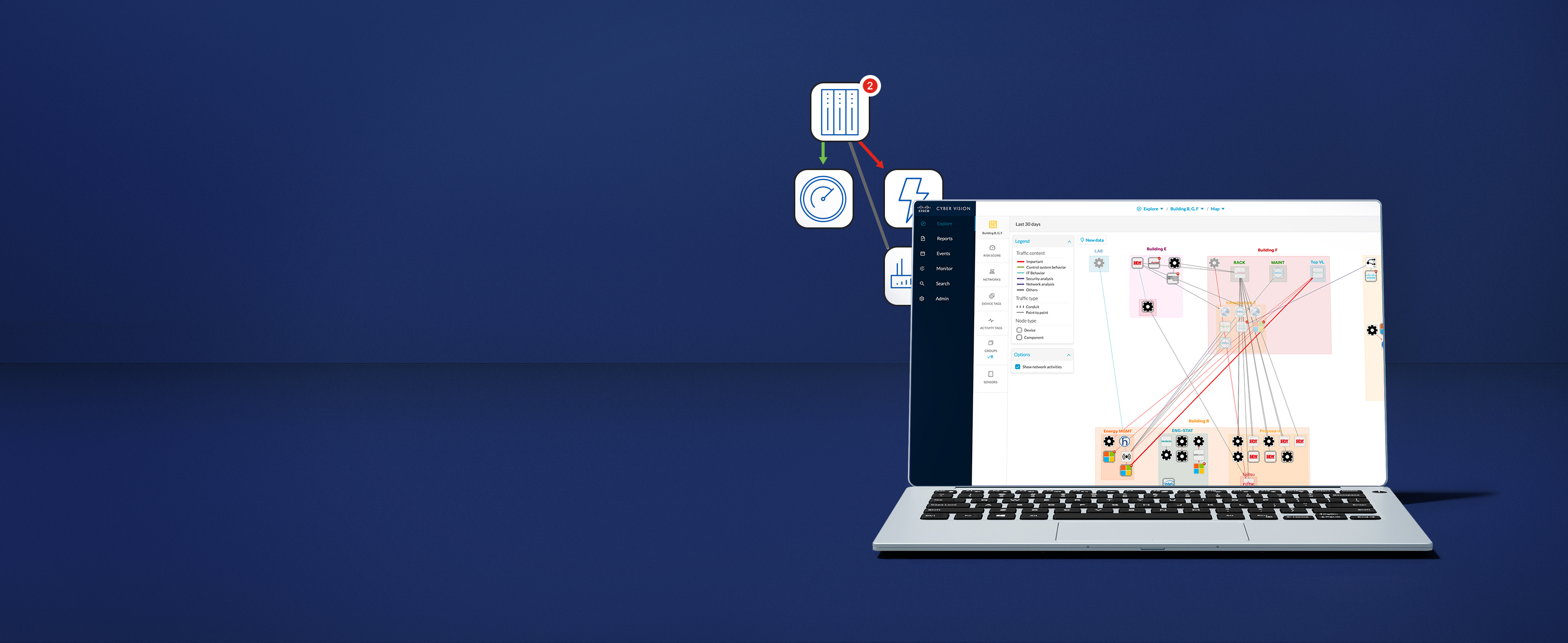 Cisco Cyber Vision interface on a laptop screen