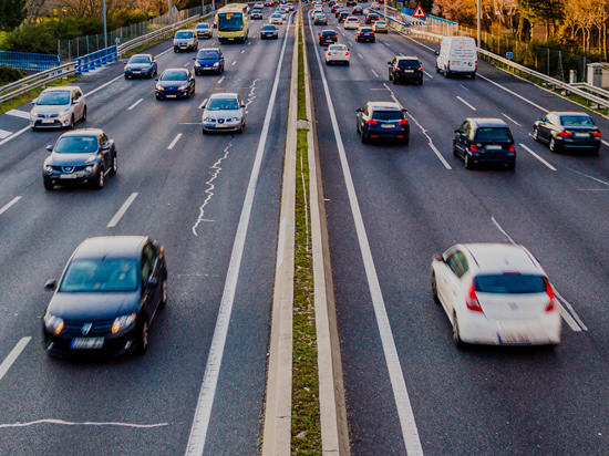 cars driving on highway