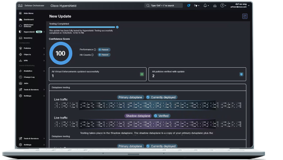 Screen view of Cisco Hypershield