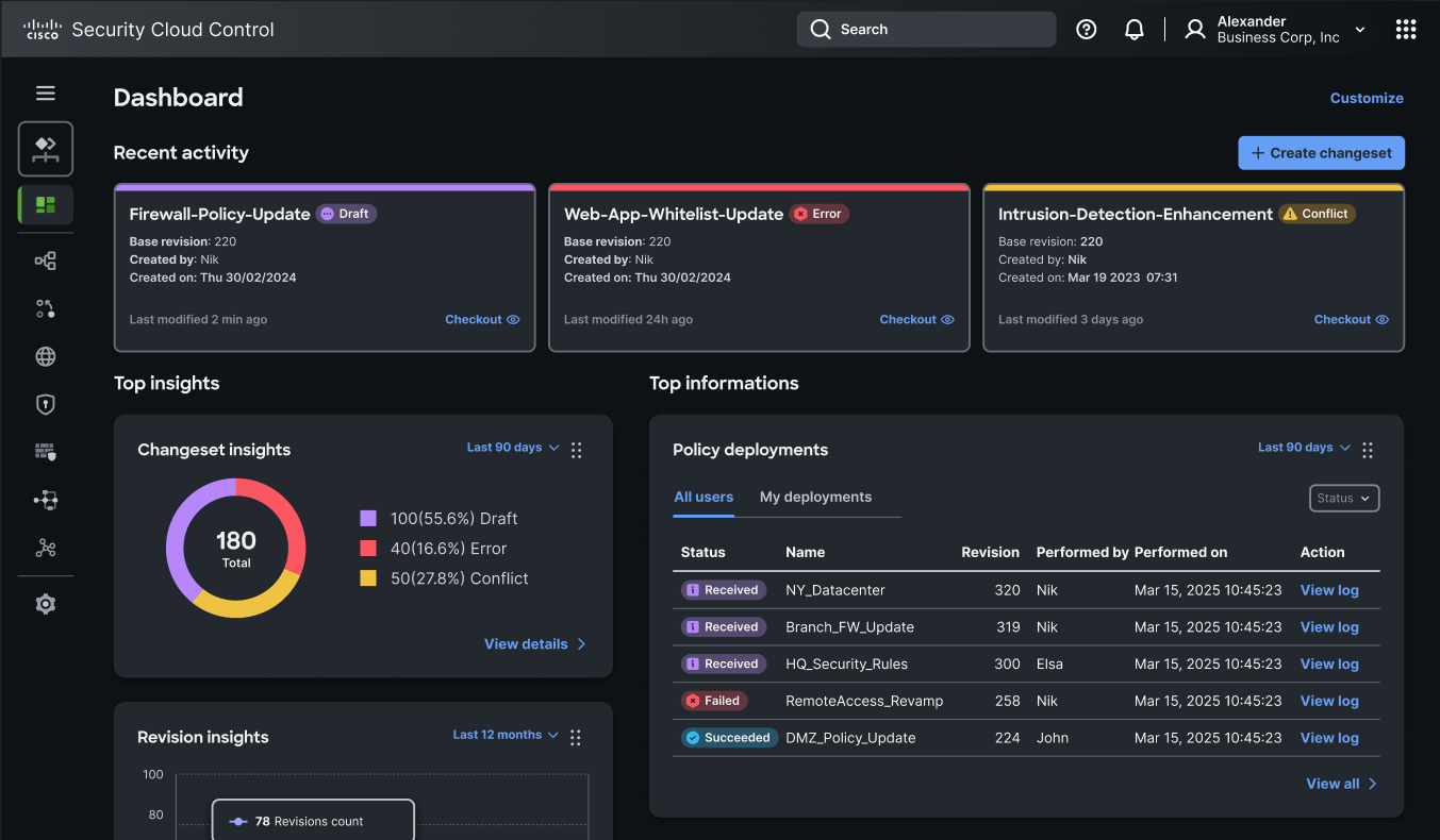 Cisco Security Cloud Control dashboard 