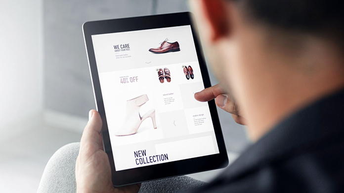 Customer ordering product online via device